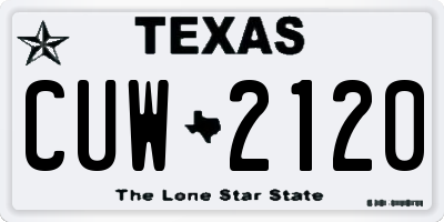 TX license plate CUW2120