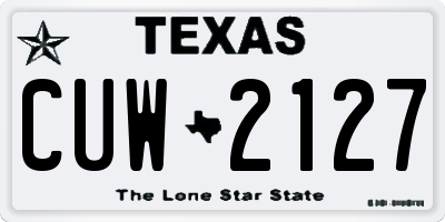 TX license plate CUW2127