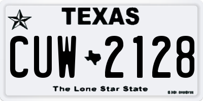 TX license plate CUW2128