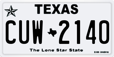 TX license plate CUW2140