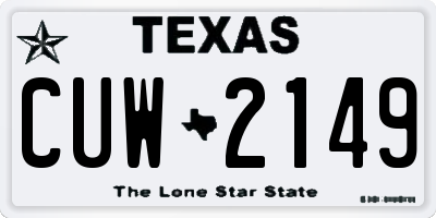 TX license plate CUW2149
