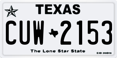 TX license plate CUW2153