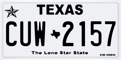 TX license plate CUW2157