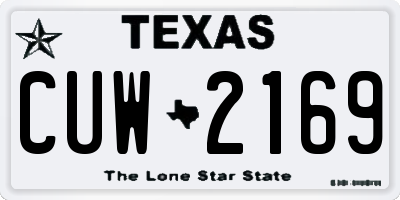 TX license plate CUW2169