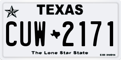 TX license plate CUW2171