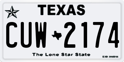 TX license plate CUW2174