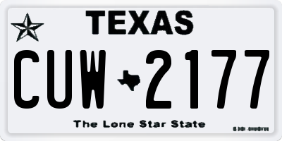 TX license plate CUW2177