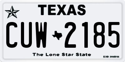 TX license plate CUW2185