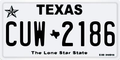 TX license plate CUW2186