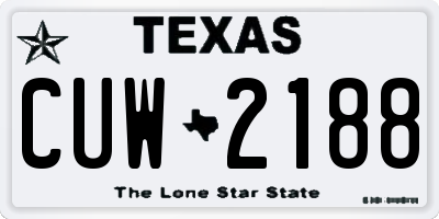 TX license plate CUW2188