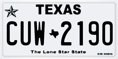 TX license plate CUW2190
