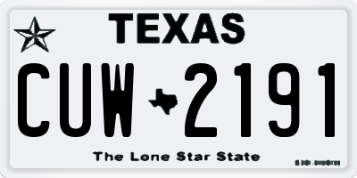 TX license plate CUW2191