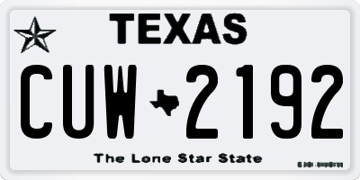 TX license plate CUW2192