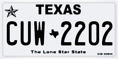 TX license plate CUW2202