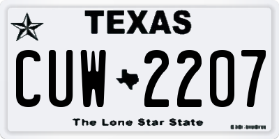 TX license plate CUW2207