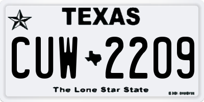 TX license plate CUW2209