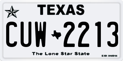 TX license plate CUW2213