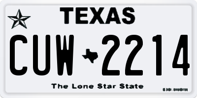 TX license plate CUW2214