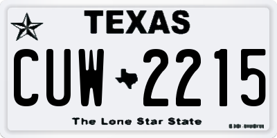 TX license plate CUW2215
