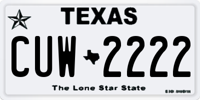TX license plate CUW2222