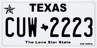 TX license plate CUW2223