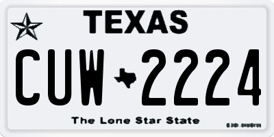 TX license plate CUW2224