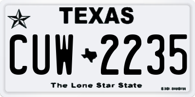 TX license plate CUW2235
