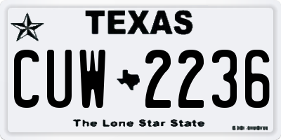TX license plate CUW2236