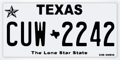 TX license plate CUW2242
