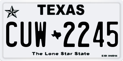 TX license plate CUW2245