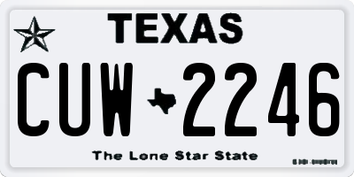 TX license plate CUW2246