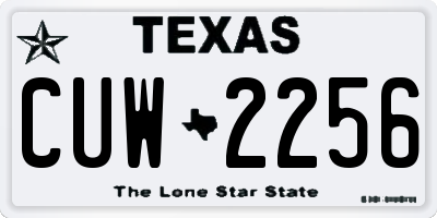 TX license plate CUW2256