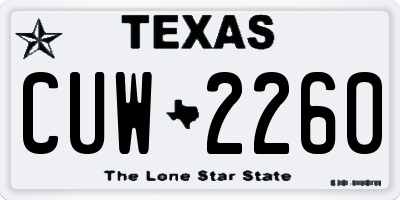 TX license plate CUW2260