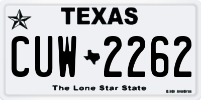 TX license plate CUW2262