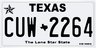 TX license plate CUW2264