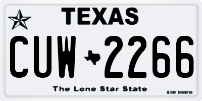 TX license plate CUW2266