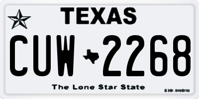 TX license plate CUW2268
