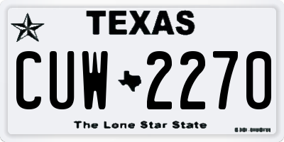 TX license plate CUW2270