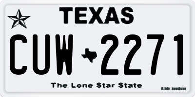 TX license plate CUW2271