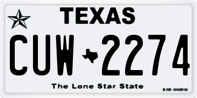 TX license plate CUW2274