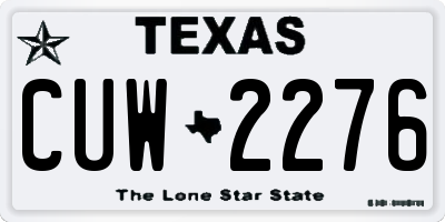 TX license plate CUW2276