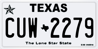 TX license plate CUW2279