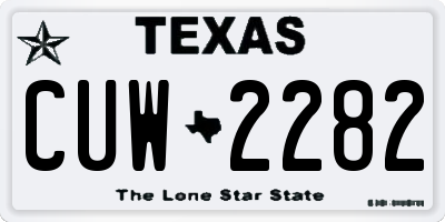 TX license plate CUW2282