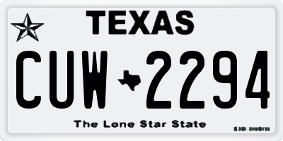 TX license plate CUW2294