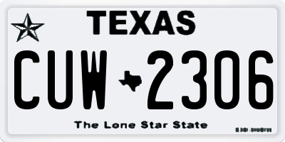 TX license plate CUW2306