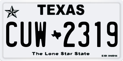 TX license plate CUW2319