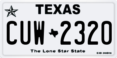 TX license plate CUW2320