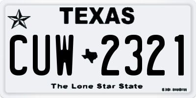 TX license plate CUW2321