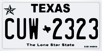 TX license plate CUW2323