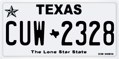 TX license plate CUW2328
